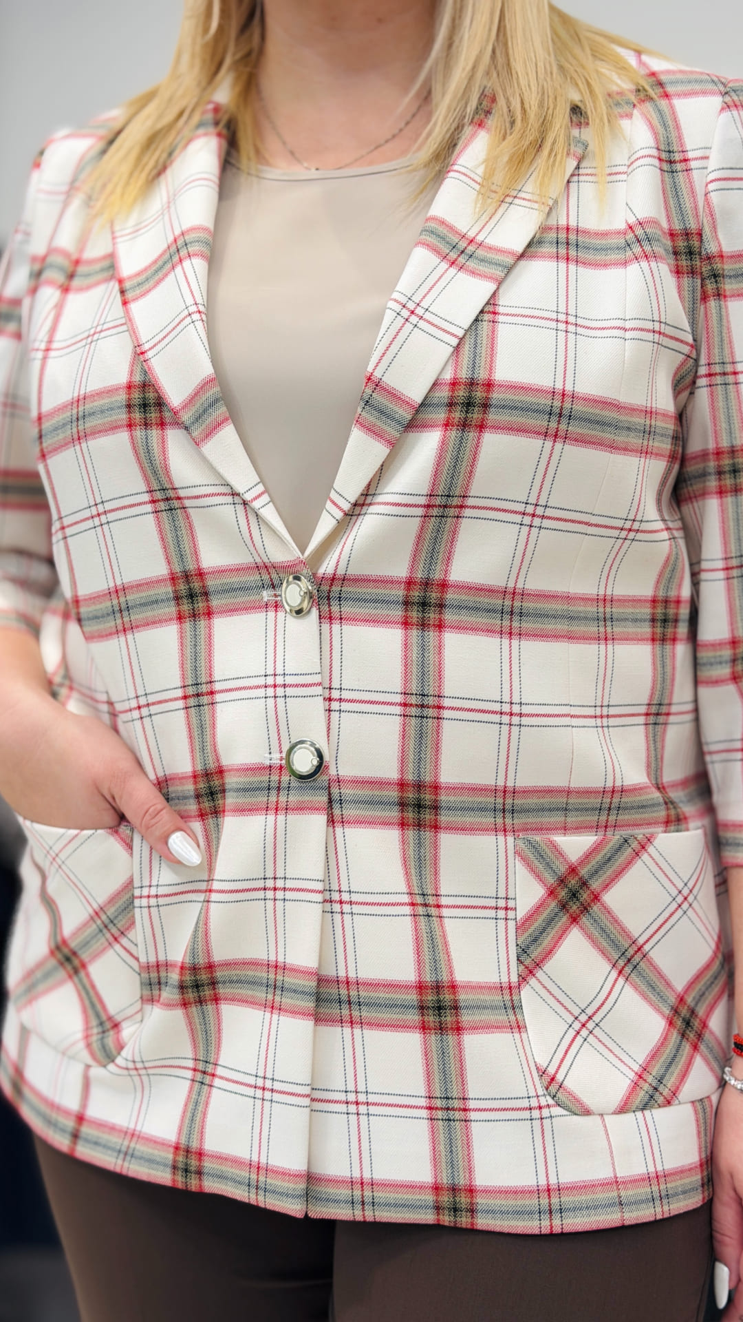 Sacou în carouri - imagine 2