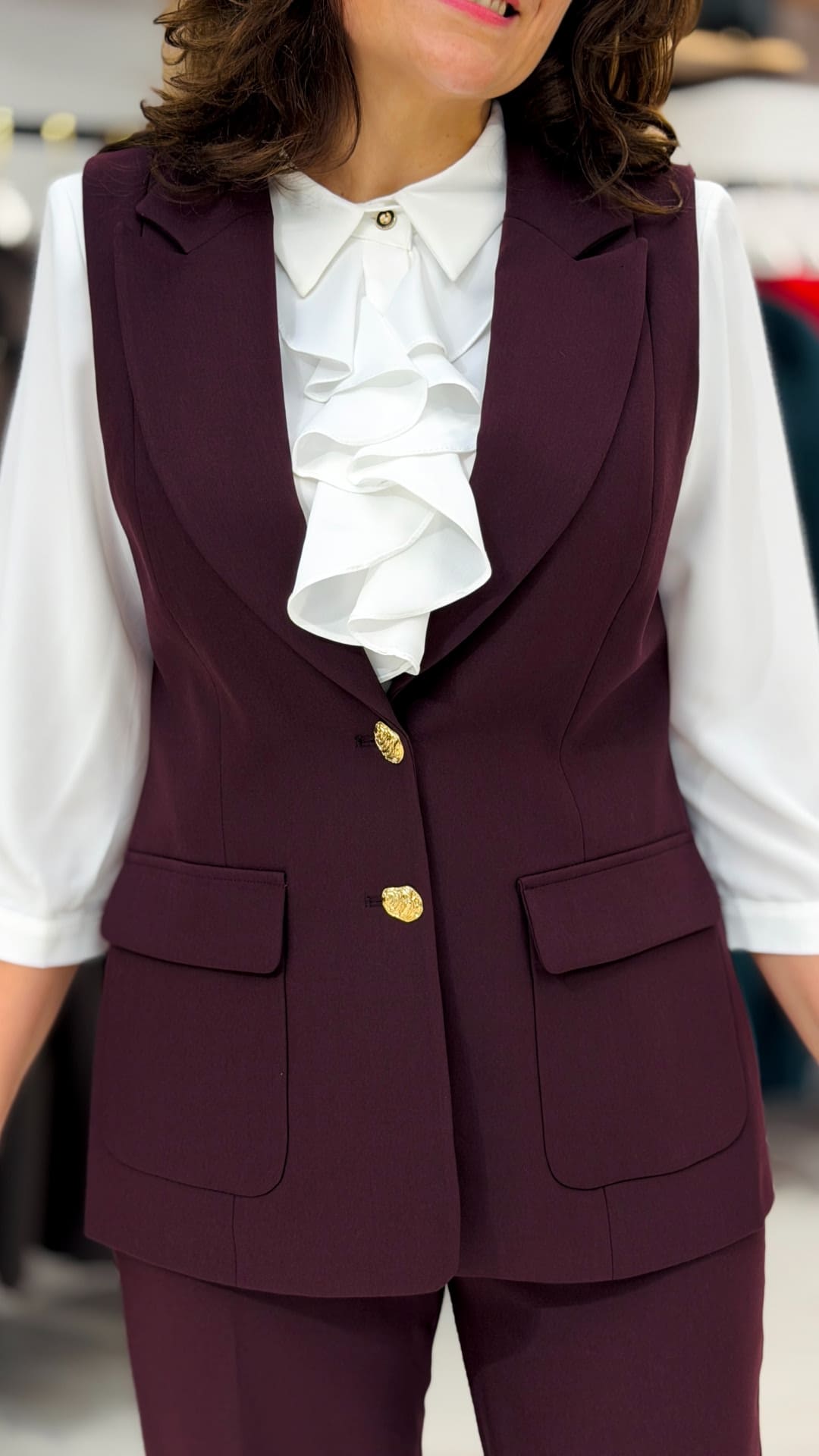 Costum clasic cu vestă tip sacou - imagine 2