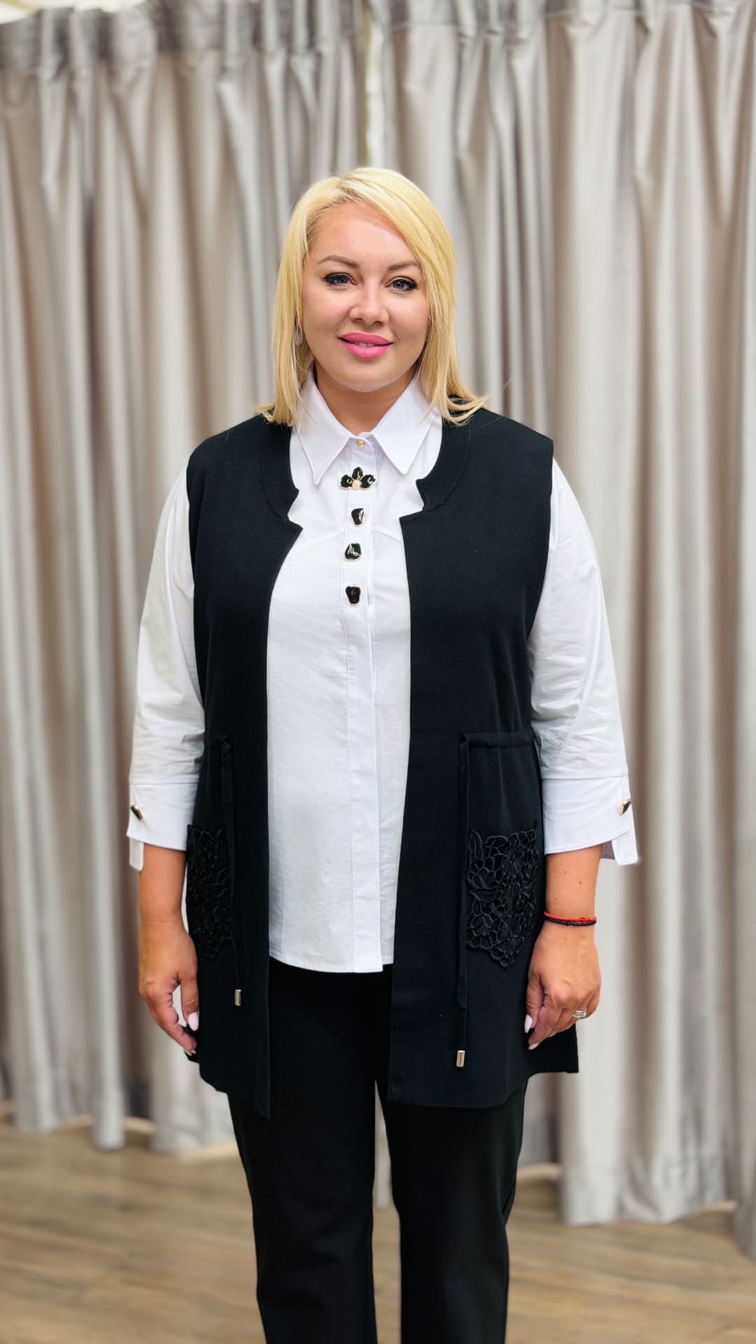 Vestă lungă din tricot