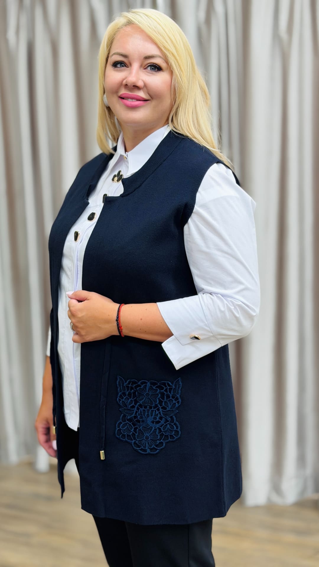Vestă lungă din tricot