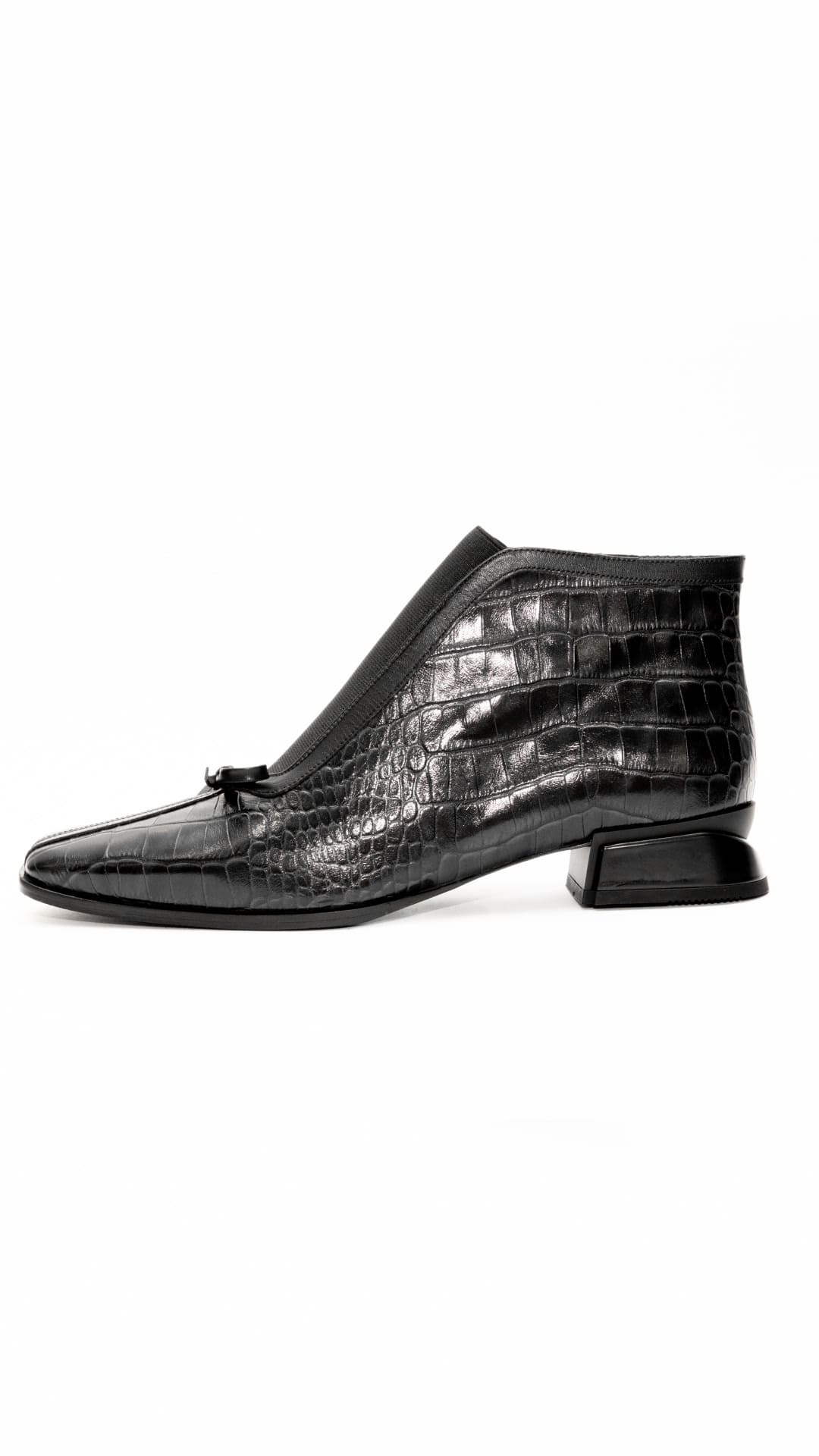 Botine elegante din piele texturată (croco) - imagine 2