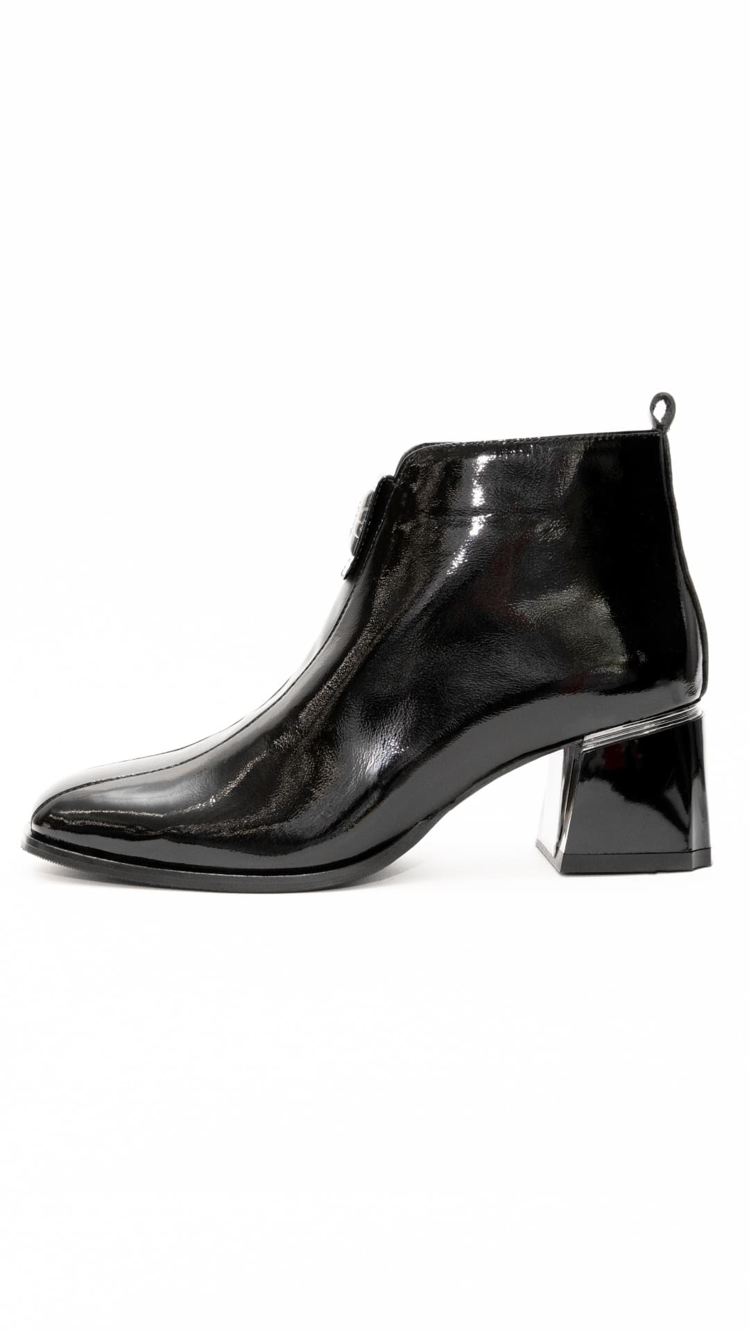 Botine din piele lăcuită - imagine 2